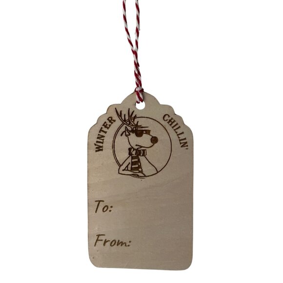 Christmas Gift Tags Ornaments Holiday Gift Tags Wood Gift Tags set of 6 - Picture 3 of 7